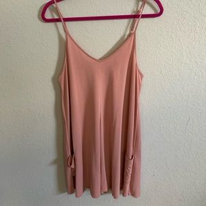 Spaghetti Strap Muave Romper with Pockets